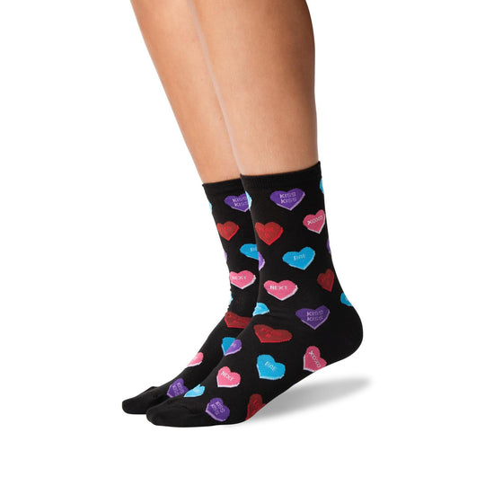 Hot Sox Womens Heart Candy Crew Socks