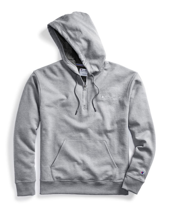 Champion Mens Powerblend Fleece Quarter Zip Hoodie