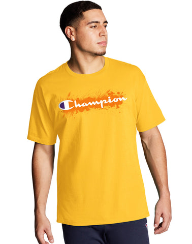 Champion Mens Classic Short-Sleeve Jersey Tee, S, Team Gold