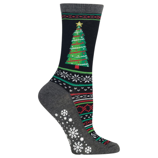 Hot Sox Womens Christmas Tree Non Skid Crew Socks