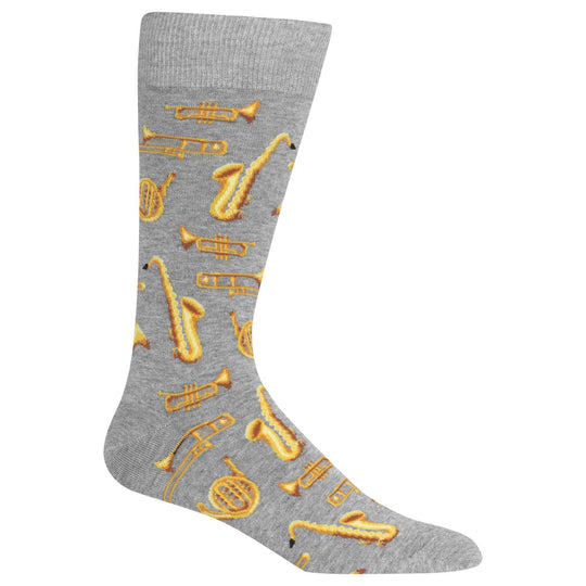 Hot Sox Mens Jazz Instruments Crew Socks
