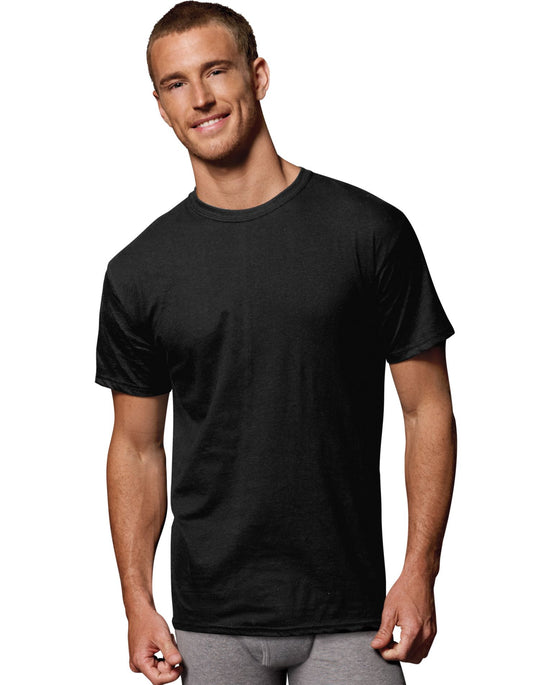 Hanes Mens FreshIQ ComfortSoft Dyed Black/Grey T-Shirt 5-Pack