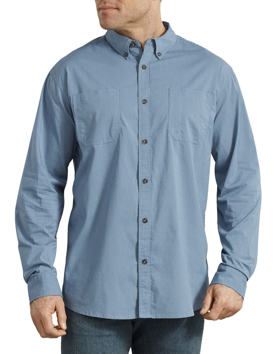 Dickies Mens FLEX Relaxed Fit Long Sleeve Plaid Shirt