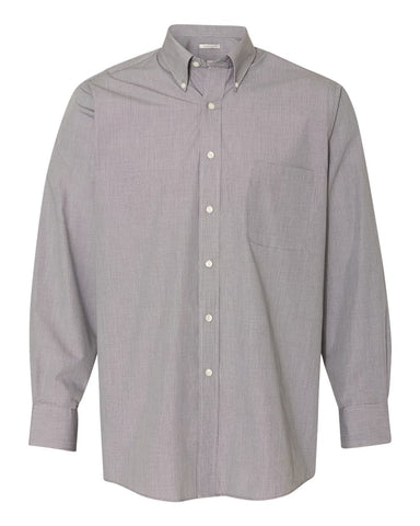 Van Heusen Mens Yarn Dyed Mini Check Long Sleeve Shirt, XL, Black