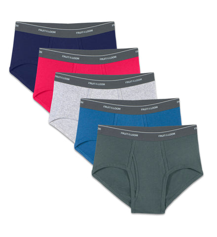 Fruit Of The Loom Mens Assorted Fashion Briefs 5 Pack, 2XL, Assorted