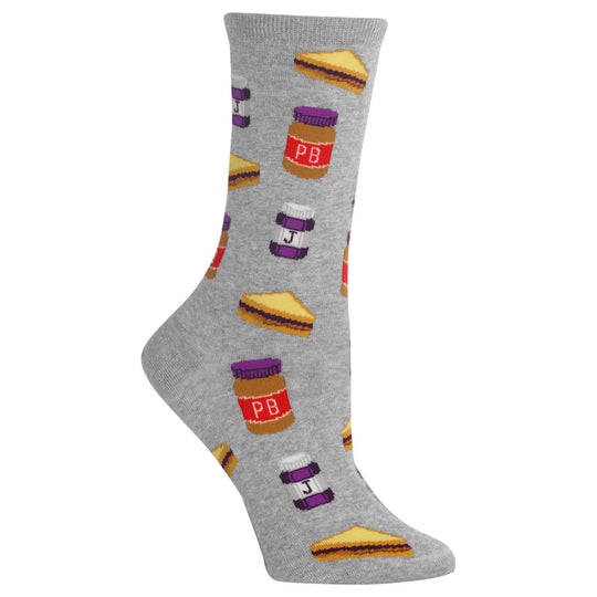 Hot Sox Womens Peanut Butter And Jelly Crew Socks