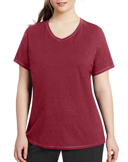 Champion Women`s Vapor Plus Jersey V-Neck Tee