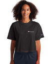 Champion Womens Cropped Tee, L, Black