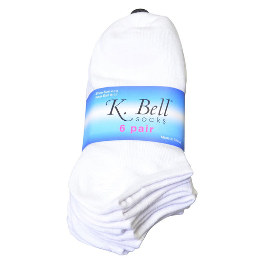 K. Bell Womens 6 Pair Pack No Show Socks