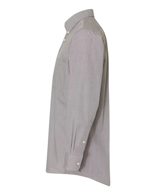 Van Heusen Mens Yarn Dyed Mini Check Long Sleeve Shirt, XL, Black