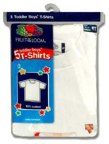 Fruit of the Loom Toddler Boys` 5pk White Crew
