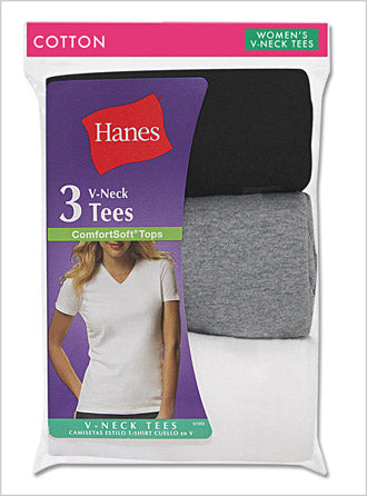 Hanes Women's Jersey V-Neck Tee - 3 Pack
