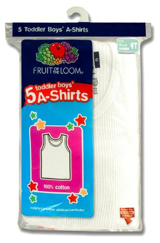 Fruit of the Loom Toddler Boys` 5-Pack White A-Shirt