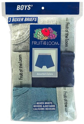 Fruit of the Loom Boys` 3-Pack Assorted Boxer Brief