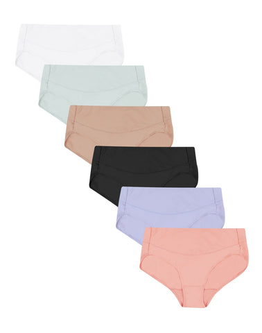 Hanes Womens Signature Smoothing Hi-Cut Brief Panty 6-Pack