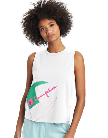 Champion Life Womens Boyfriend Muscle Tee, XS, White