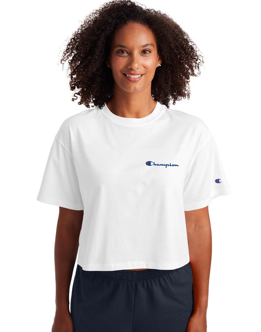 Champion Womens Cropped Tee, L, Black