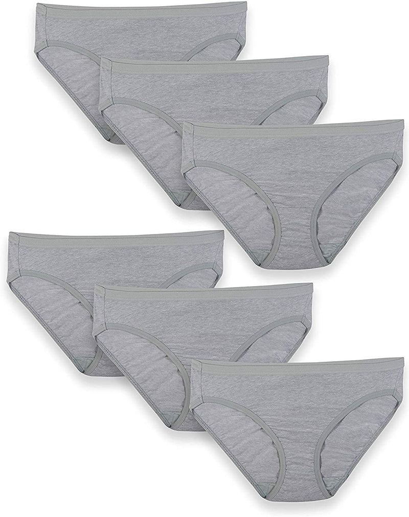 Fruit Of The Loom Womens Assorted Beyondsoft Bikini - 6 Pack, 9, Grey Heather