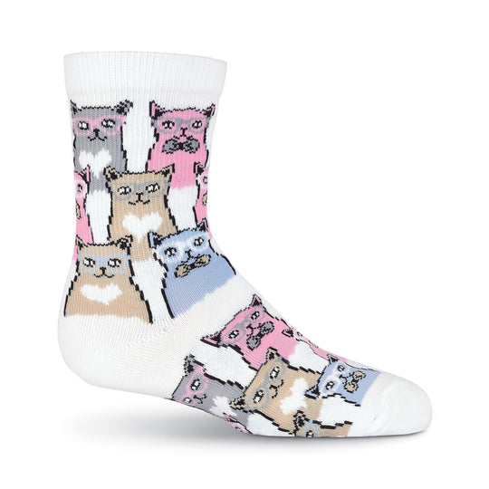 K. Bell Kids Smarty Cats Crew Socks