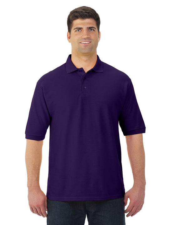 Jerzees Mens Easy Care Welt Knit Collar Short Sleeve Pique Polo Shirt