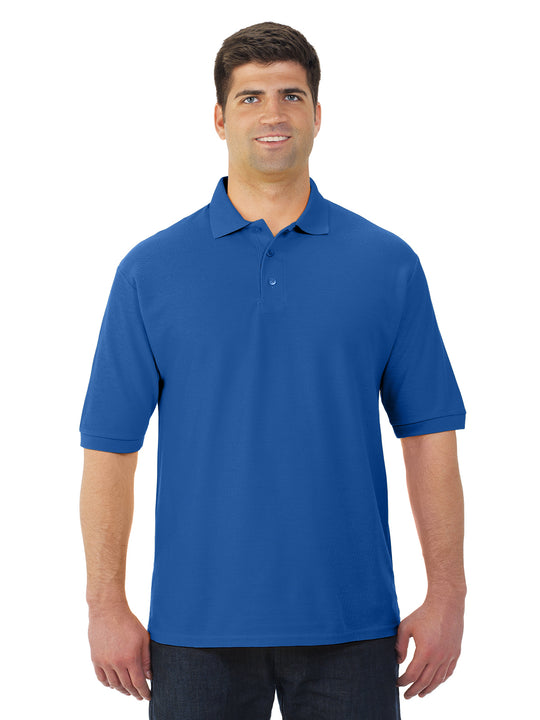 Jerzees Mens Easy Care Welt Knit Collar Short Sleeve Pique Polo Shirt