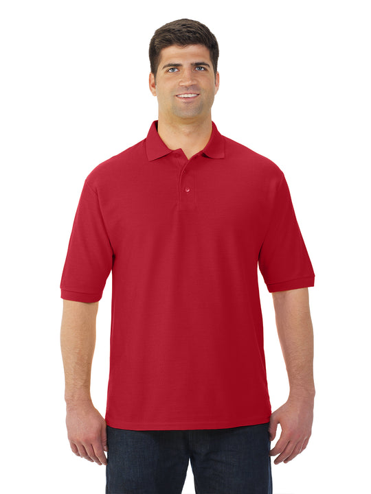 Jerzees Mens Easy Care Welt Knit Collar Short Sleeve Pique Polo Shirt