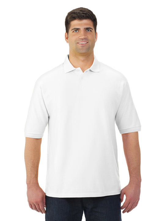 Jerzees Mens Easy Care Welt Knit Collar Short Sleeve Pique Polo Shirt
