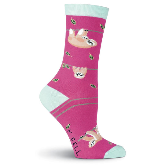 K. Bell Womens Sloth Crew Socks