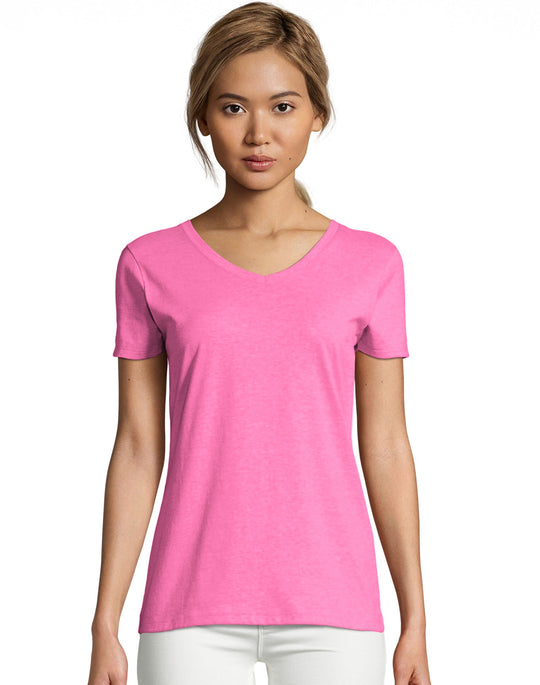 Hanes Womens X-Temp V-Neck T-Shirt