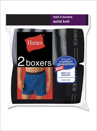 Hanes Men’s Knit Boxer With Comfort Flex Waistband 2 Pack