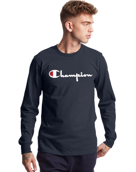 Champion Life Mens Heritage Long-Sleeve Tee, L, C Gold