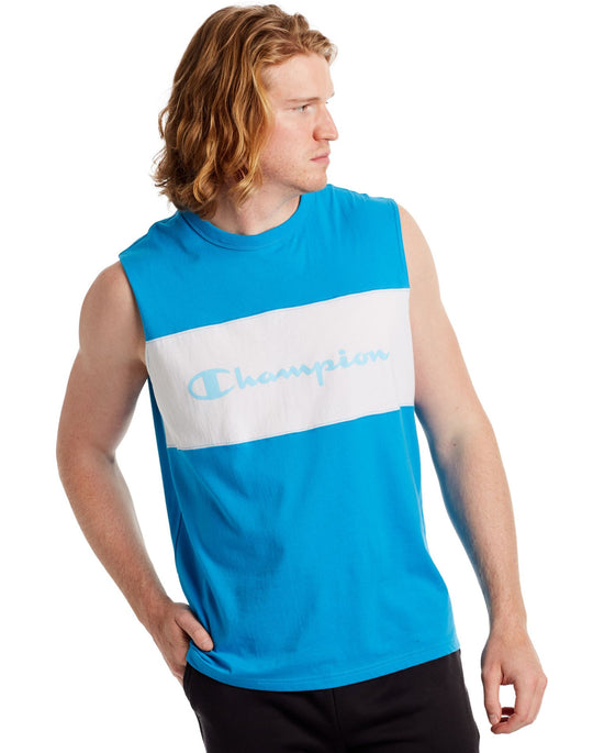 Champion Mens Sportstyle Colorblock Muscle Tee