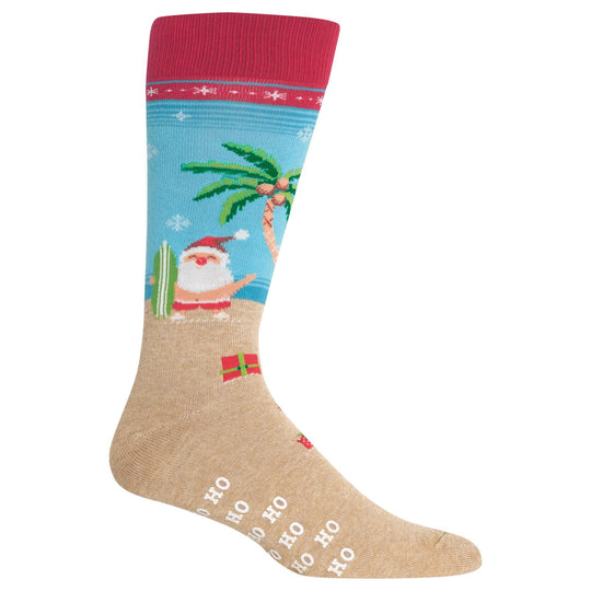 Hot Sox Mens Surfing Santa Crew Socks