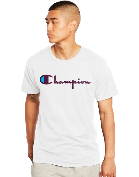 Champion Mens Classic Short-Sleeve Jersey Tee, L, Granite Heather