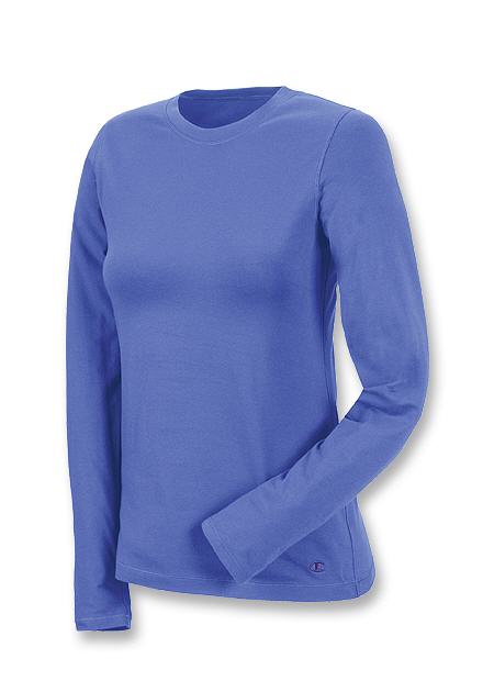 Champion Stretch-Cotton Long-Sleeve Womens T Shirt