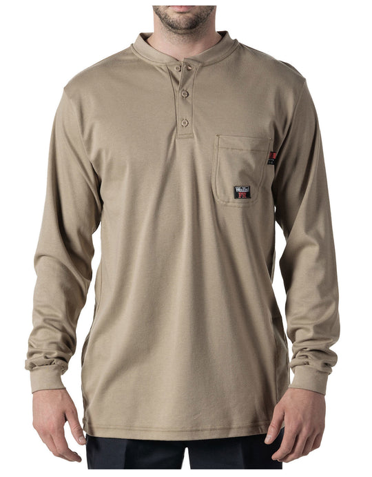 Walls Mens Flame Resistant Long Sleeve Henley