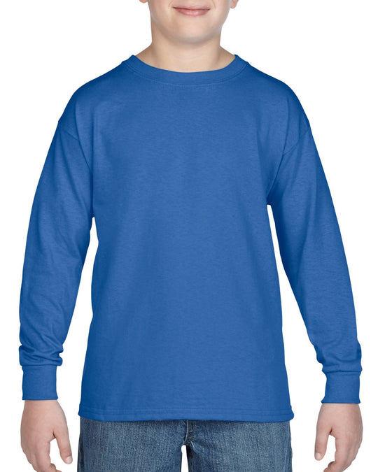 Gildan Youth Heavy Cotton Long Sleeve T-Shirt, M, White