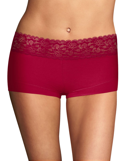 Maidenform Women`s Cotton Dream Boyshort with Lace