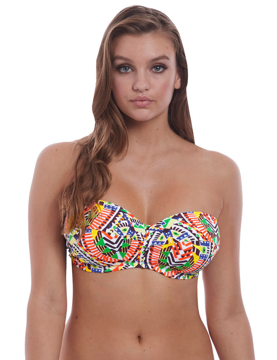 Freya Womens Culture Jam Underwire Padded Twist Bandeau Bikini Top