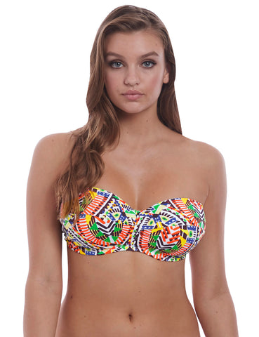 Freya Womens Culture Jam Underwire Padded Twist Bandeau Bikini Top