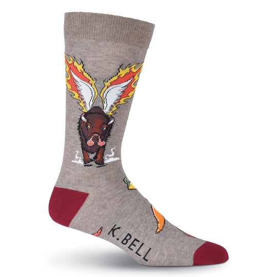 K. Bell Mens Hot Wings Crew Socks