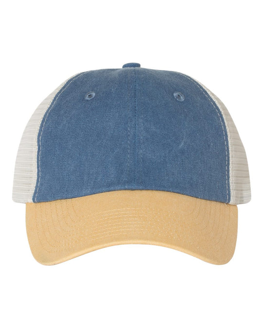 Sportsman Pigment-Dyed Trucker Cap, Adjustable, Texas Orange/Stone