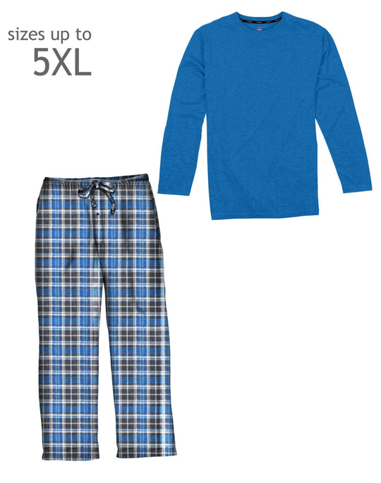 Hanes Men`s Jersey Microfleece Sleep Set