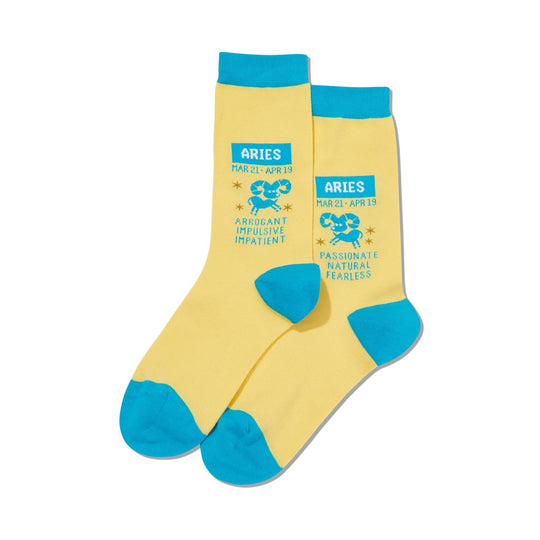 Hot Sox Womens Aries Zodiac Crew Socks