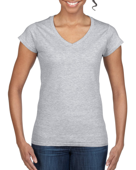Gildan Ladies Softstyle V-Neck T-Shirt, L, White