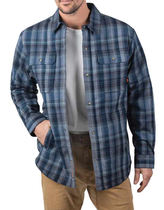 Walls Mens Lone Oak Sherpa-Lined Stretch Flannel Jac-Shirt