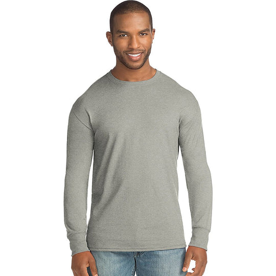 Hanes Mens X-Temp w/Fresh IQ Crewneck Long Sleeve Fashion T-Shirt