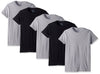 Fruit Of The Loom Mens Black/Grey Crew Neck T-Shirts - 5 Pack