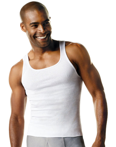 Hanes Mens ComfortSoft TAGLESS Big and Tall Tank Undershirt 4-Pack
