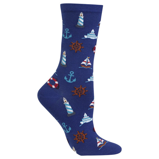Hot Sox Womens Nautical Icons Crew Socks